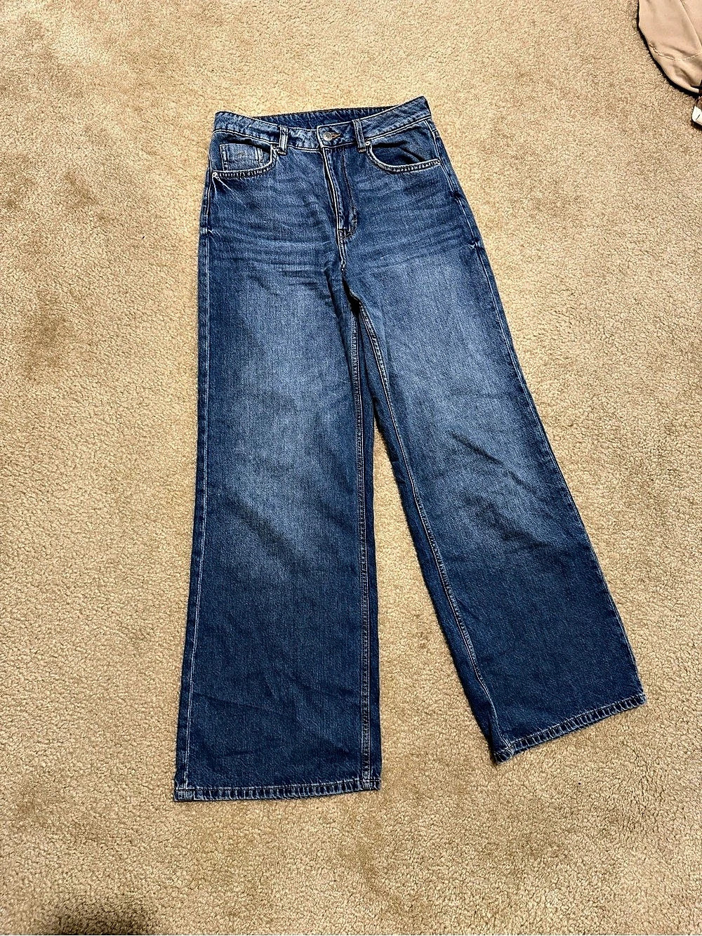 Wide Leg Blue Jeans